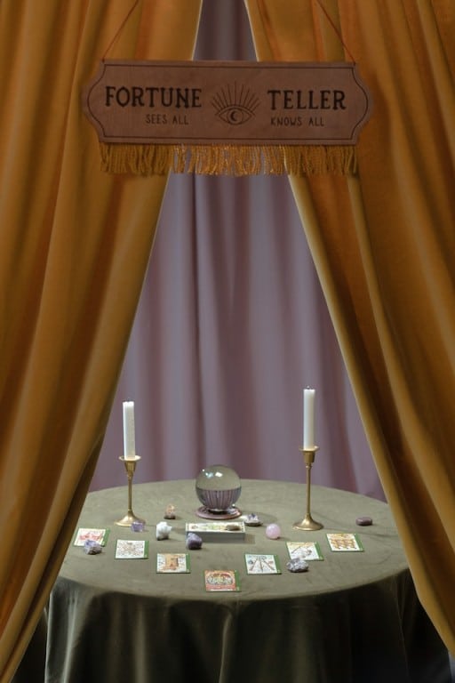 Tarot cards & crystal ball on a table
